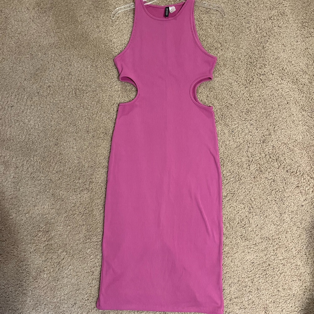 H&M Ribbed Cutout Dress with Leg Split